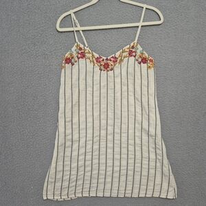 World Market Women's Mini Embroidered Boho Tank Top Dress S/M